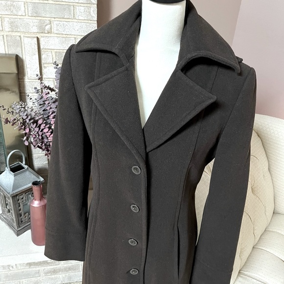 Marvin Richards Wool Blend Topcoat - Dark Brown - Picture 3 of 13